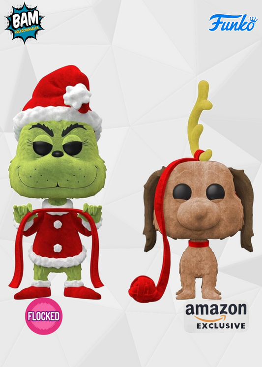 Funko Pop! Movies: El Grinch - El Grinch y Max 2 Pack Exclusivo Amazon (Flocked)